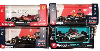 #ad Burago F1 1:43 Scale Metal 4 Pack Car Set Hamilton Perez Verstappen Leclerc $99.00