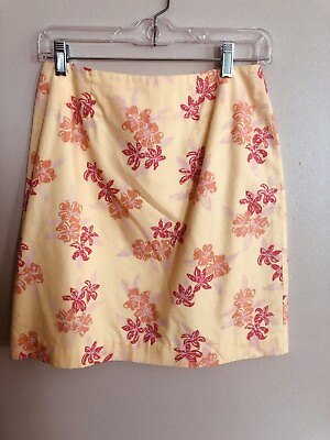 #ad Lilly Pulitzer Ladies Skirt White Label Floral Design Lined Vintage Size 4 $21.00