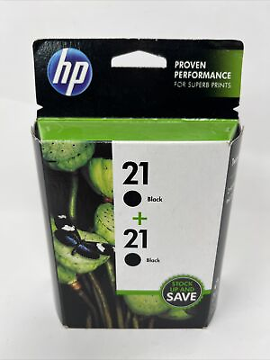 #ad HP 21 Genuine ‎C9508FN#140 2 Black High Yield Ink Cartridges Jan 2018 Sealed $27.99