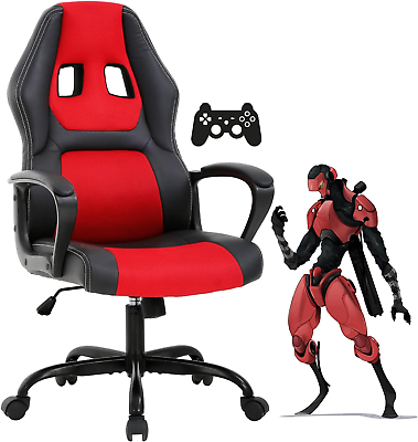 #ad Gaming Chair PC Computer Chair Office Chair for Adult Teen Kids Ergonomic PU Le $119.53