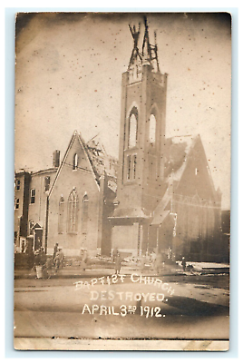 #ad Baptist Church Destroyed April 3rd 1912 Waterbury CT Fire Disaster Giles Studio $115.50
