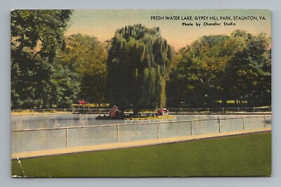 #ad Fresh Water Lake Gypsy Hill Park Staunton Virginia Vintage Postcard $3.62