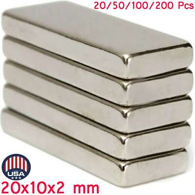 #ad 30 200Pcs Strong Block Fridge Magnet Square Rare Earth Neodymium 25x10x2mm N52 $5.88