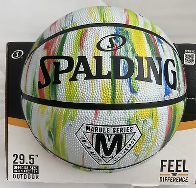 #ad Spalding Marble Series Multicolor Outdoor Basketball Size 7 New $17.90