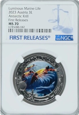 #ad NGC MS70 2023 Austria Luminous Marine Life Series Coin Antarctic Krill $175.00