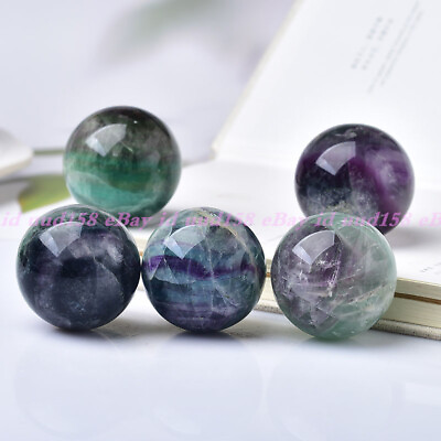 #ad Natural Green Fluorite Ball Quartz Crystal Healing Sphere Reiki Stone $22.99