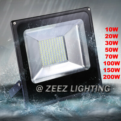 #ad 10W 20W 30W 50W 70W 100W 150W 200W LED Flood Light Outdoor Garden Wall Spot Lamp $219.96