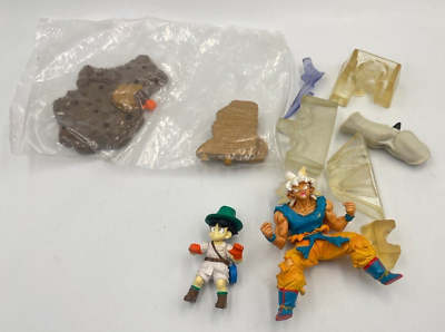 #ad Bandai Dragon Ball Goku SSJ And Base Figure Mini Toy PI JUNK $14.99