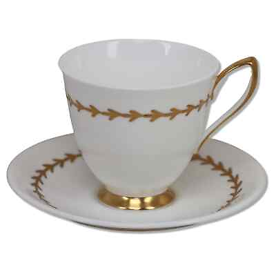 #ad Royal Albert ROA47 Demitasse Tea Cup saucer Set Gold Laurel Vintage 1960#x27;s $10.00