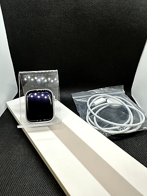 #ad Apple Watch Sires 9 45 mm Silver GPS w Silicone Fitted Band No Box $279.98