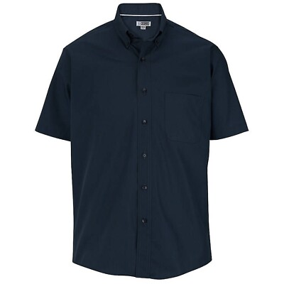 #ad Edwards #1245 Mens Navy Lightweight Button Collar Poplin Shirt Size: Medium $11.00