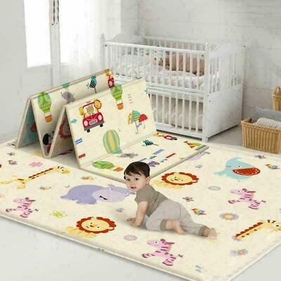 #ad Baby Folding Playmat Crawling Activity Mat Kids Cartoon Waterproof Game Carpet $26.99