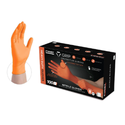 #ad First Glove Grip 8 Mil Orange Nitrile Diamond textured Gloves $19.95