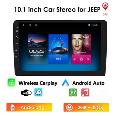 #ad For Jeep Unlimited Wrangler Carplay 232GB Android12 Car Stereo Radio GPS Player $144.27