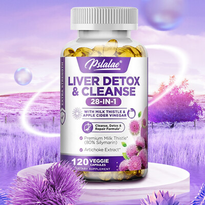 #ad 28 In 1 Liver Detox amp; Cleanse Liver Support Supplements with Milk Thistle $10.16