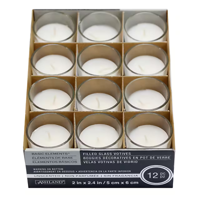#ad Unscented Filled Glass Votives for Home Decor Glass Candles Decorative Candles $10.00