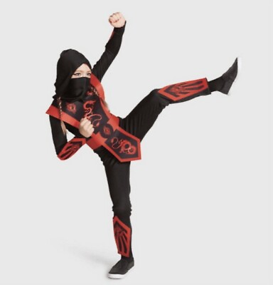 #ad Red Ninja Costume Kids Hyde and Eek Halloween Ninja Boys Costume Size MEDIUM $9.99