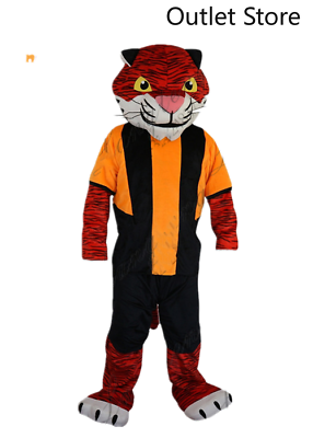 #ad Halloween Cartoon Red Leopard Mascot Costume Cosplay Dress Carnival Xmas Fursuit $263.65