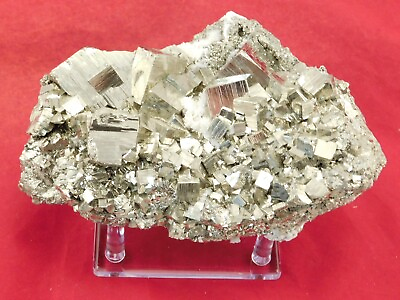 #ad BIG 100% Natural PYRITE Crystal CUBE Cluster From Peru with Stand 1591gr $149.99