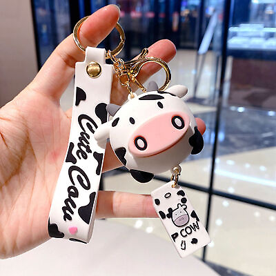 #ad Animal Keychain Three dimensional Decoration Car Keychain Cartoon Animal F White $9.46