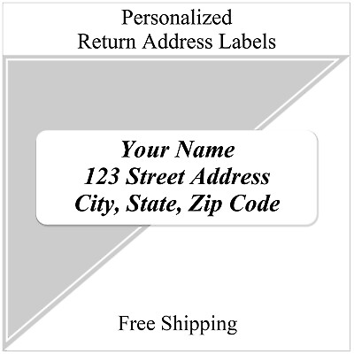 #ad 400 Personalized Return Address Labels Printed Text 1 2 x 1 3 4 Inch Plain Text $5.99