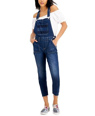 #ad Tommy Jeans Women#x27;s Logo Denim Overalls Blue Size 31 $27.50