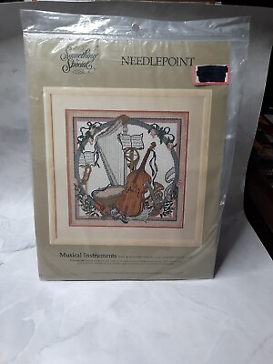 #ad Candamar Something Special Needlepoint Kit Musical Instruments 30581 Vintage $24.99