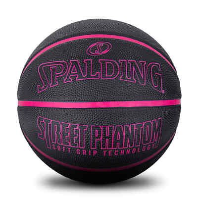 Spalding Street Phantom Soft Grip Black Pink Basketball Size 6 For Outdoor AU $29.69