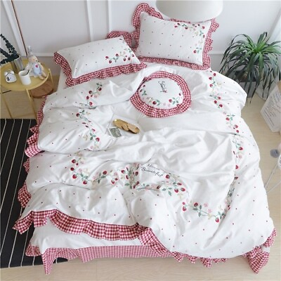 #ad Cute Bedding Set Girl Extra Large Bed Sheet Set 5 Piece Quilt Pillow Case $535.62