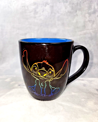 #ad Disneys Stitch Coffee Mug Rainbow Collection Ohana Means Family Multicolor $13.99