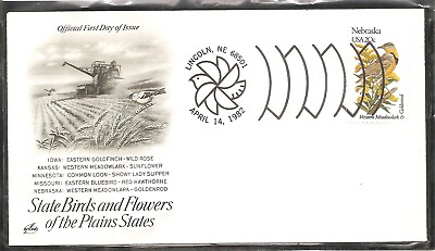 #ad US SC # 1979 State Birds And Flowers Nebraska FDC . Artcraft Cachet 1 $2.00