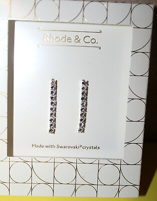 AUTHENTIC Rhode And Co EARRINGS DIAMOND COLOR MADE WITH SWAROVSKI CRYSTALS NEW $20.99