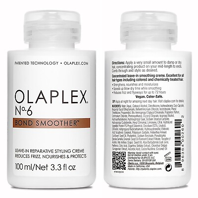 #ad Olaplex No. 6 Bond Smoother Leave In Reparative Styling Cream 3.3 Oz $16.99