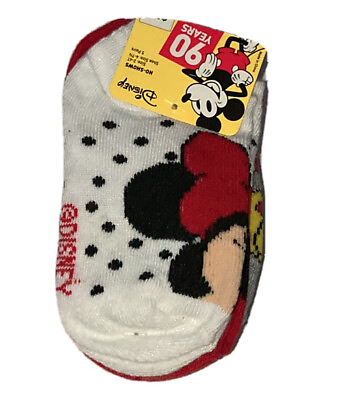 #ad DISNEY MINNIE MICKEY MOUSE 5 Pack Ankle No Show Assorted Socks Size 4 7.5 $9.99