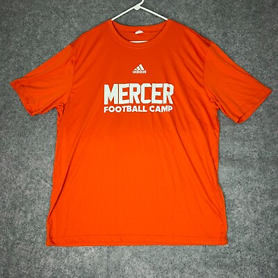 #ad Mercer Bears Mens Shirt Extra Large Orange White NCAA Football Short Sleeve 507 $14.99
