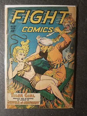 #ad FIght Comics #57 August 1948 Fiction House Tiger Girl GOLDEN AGE SEXY COMIC BOOK $100.00