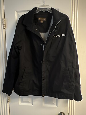 #ad Harriton Mens Adult XL Black Nylon Staff Jacket With Pockets No Hood $15.99