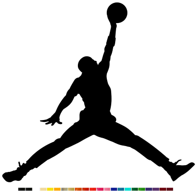 #ad Michael Jordan Vinyl Decal Sticker Car Air LA Lakers NBA Jumpman Basketball Logo $2.99