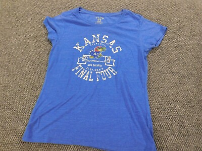 #ad Kansas Jayhawks Womens Shirt Large blue mascot logo blue 84 $16.95