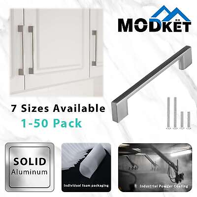 #ad #ad Brushed Nickel Modern Cabinet Handles Bar Pulls Kitchen Bathroom Drawer Hardware $59.50