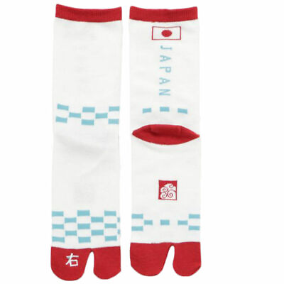 #ad Kaya Women#x27;s Japan Flag and Left and Right Kanji Design Tabi Socks White $14.99