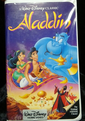#ad 🔥 Rare Aladdin VHS 1993 Walt Disney Black Diamond Edition #1662 $500.00