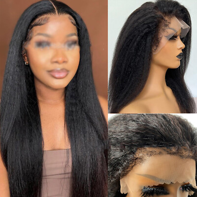 #ad 12#x27;#x27; 30#x27;#x27; Lace Wig Human Hair Curly Wave 13*6 Full Frontal Wigs Black Women F $184.50