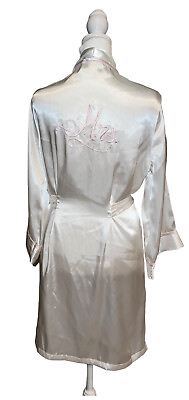 #ad Linea Donatella White Bridal Night Gown Robe with Mrs. Size small $15.00