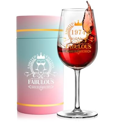 #ad 50th Birthday Gifts Women Fabulous 1974 Vintage Wine Glass 50th Birthday Deco... $30.33