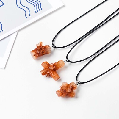 #ad Natural Crystal Cluster Morocco Aragonite Star Necklace Pendant Raw Root Healing $4.99