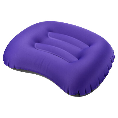 #ad Inflatable Pillow Large 17 x 13quot; Camping Travel Pillow Purple $15.73