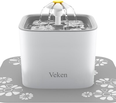 #ad Veken Pet Fountain 84oz 2.5L Automatic Cat Water Fountain Dog Water Dispenser $58.10