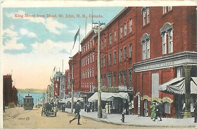 #ad Canada St. John King Street from Head tramway amp; hospital double sided views card $18.00