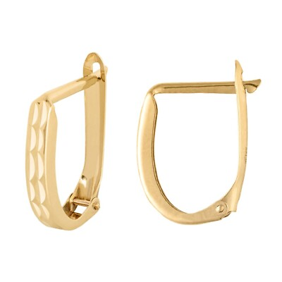 #ad 14K Gold Huggie Hoop Earrings – Classic Small Diamond Cut Huggies 14mm $67.63